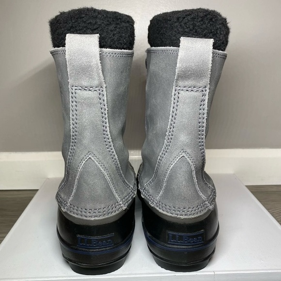 LL Bean Insulated Snow Boots Men’s 10 Gray/Black Sherpa Removable Lining, 284892 - Picture 7 of 10